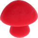 silicone motif bead – mushrooms : red