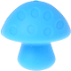 silicone motif bead – mushrooms : skyblue