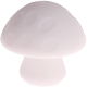 Contas com motivo – cogumelos de silicone : branco
