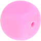 Тематические бусины – Силиконовые куб : Нежный розовый
