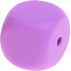 Perles avec motifs – cubes en silicone : bleu violet
