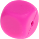 Тематические бусины – Силиконовые куб : Темно розовый