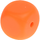 silicone motif bead – cubes : orange