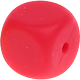 Contas com motivo – cubos de silicone : vermelho