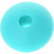 perles lentilles de silicone, 10mm : turquoise clair