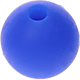 perles de silicone, 10 mm : bleu foncé