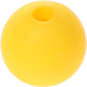 perles de silicone, 10 mm : jaune