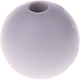 perles de silicone, 10 mm : gris clair