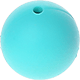 perles de silicone, 15 mm : turquoise clair