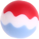 perles de silicone, 15 mm : rouge - blanc - bleu bébé