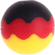 perles de silicone, 15 mm : noir - rouge - or