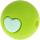 Silikonperlen – Herz, 12 mm : gelbgrün