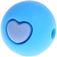 Silikonperlen – Herz, 12 mm : skyblau