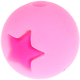 Silicone beads – star, 12 mm : baby pink