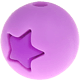 Silicone beads – star, 12 mm : blue purple