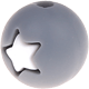 Silikon pärlor – stjärna, 12mm : grå