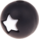 Kralen uit silicone – ster, 12mm : zwart