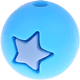 Silicone beads – star, 12 mm : skyblue