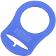 Transparent pacifier adapter rings of your choice : dark blue