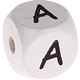 Weiße, geprägte Buchstabenwürfel, 10 mm : A