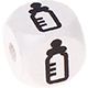 white embossed letter cubes, 10 mm – pictures : baby bottle