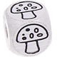 Cubes à lettres gravées – blancs, 10 mm – dessins : champignon
