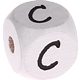 Weiße, geprägte Buchstabenwürfel, 10 mm : C