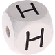 Weiße, geprägte Buchstabenwürfel, 10 mm : H