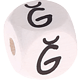 Weiße, geprägte Buchstabenwürfel, 10 mm – Türkisch : Ğ