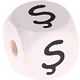 Weiße, geprägte Buchstabenwürfel, 10 mm – Türkisch : Ş