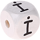 Weiße, geprägte Buchstabenwürfel, 10 mm – Türkisch : İ