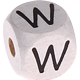 Weiße, geprägte Buchstabenwürfel, 10 mm : W