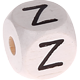 Weiße, geprägte Buchstabenwürfel, 10 mm : Z
