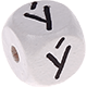 Cubos con letras en relieve de 10 mm en color blanco en checheno : Ý