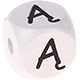 Weiße, geprägte Buchstabenwürfel, 10 mm – Litauisch : Ą