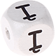 Weiße, geprägte Buchstabenwürfel, 10 mm – Litauisch : Į