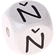 Bílé ražené kostky s písmenky 10 mm – čeština : Ň