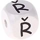 Weiße, geprägte Buchstabenwürfel, 10 mm – Tschechisch : Ř