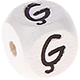 Cubos con letras en relieve de 10 mm en color blanco en letón : Ģ