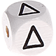 Cubes à lettres gravées – blancs, 10 mm – Grec : Δ