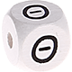 white embossed letter cubes, 10 mm – Greek : Θ