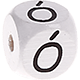 Cubes à lettres gravées – blancs, 10 mm – Polonais : Ó