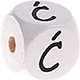 Weiße, geprägte Buchstabenwürfel, 10 mm – Polnisch : Ć