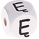 Cubes à lettres gravées – blancs, 10 mm – Polonais : Ę