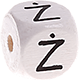 Weiße, geprägte Buchstabenwürfel, 10 mm – Polnisch : Ż