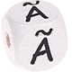 Cubes à lettres gravées – blancs, 10 mm – Portugais : Ã