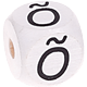 Cubes à lettres gravées – blancs, 10 mm – Portugais : Õ