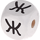 Cubes à lettres gravées – blancs, 10 mm – Russe : Ж