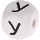 Cubes à lettres gravées – blancs, 10 mm – Russe : У