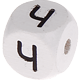 Weiße, geprägte Buchstabenwürfel, 10 mm – Russisch : Ч